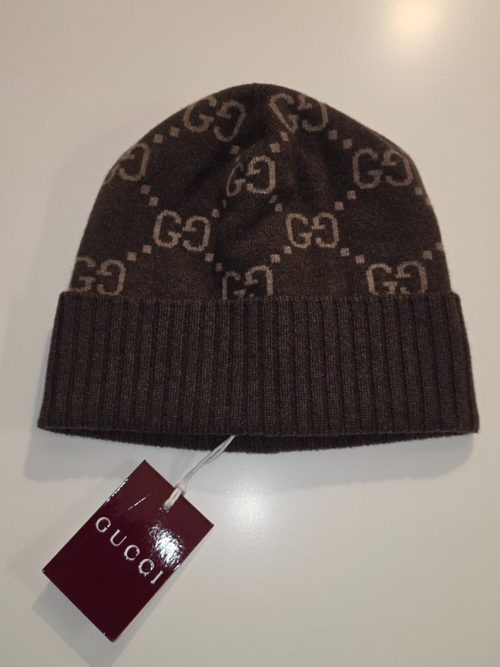 GUCCI GG Cashmere Hat - Variation Brown and Beige - Unisex